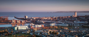 Cityscape of Swansea showing commercial property