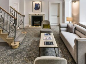 Waiting area at 32 Curzon Street in Mayfair