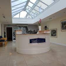 The reception area and atrium at Birch House Business Centre in Ruthin
