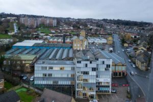 Aerial view of BizSpace Bradford Albion Mills office property