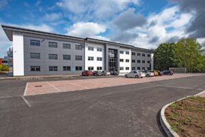 An external shot of the BizSpace Fareham office property and car park