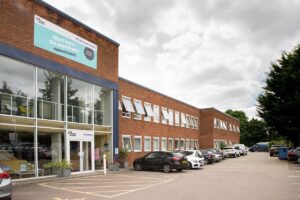 The exterior of the BizSpace Northampton office property and car park