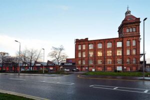 The exterior of the BizSpace Rochdale Fieldhouse office property