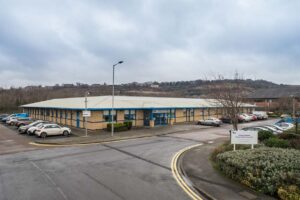 The outside of the BizSpace Rotherham office building and car park