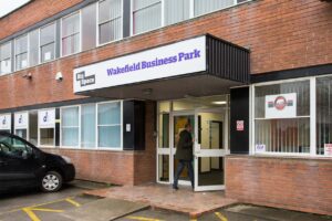 The entrance of the BizSpace Wakefield office property