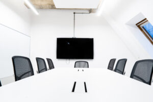 A meeting room at Business Cube 21 Worship Street in London