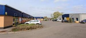 The exterior of Flexspace Melksham with car park