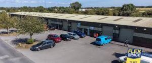 Aerial view of Flexspace Tockwith with car park
