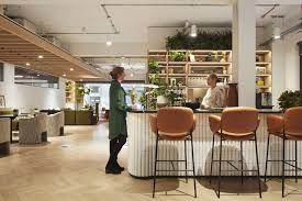 Coffee bar area at 22 Berners Street in Fitzrovia