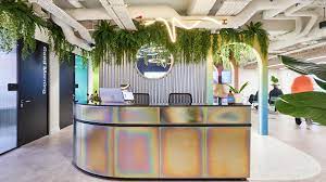 The reception area of Huckletree Oxford Circus hub