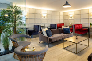 A lounge at Landmark's Grosvenor Street offices in Mayfair