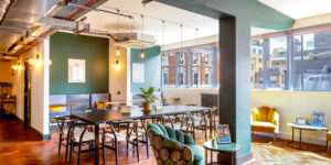 A working zone at the Landmark coworking space at 69 Old Street