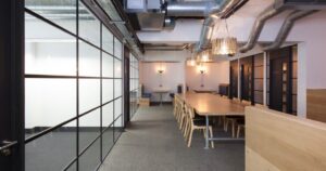 An internal shot of the Landmark flex space at 41 Old Street