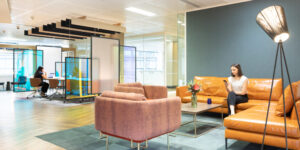 A ;lounge area at the Landmark space at 99 Bishopsgate