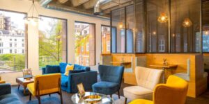 A lounge area of the Landmark Dukes Place in Aldgate