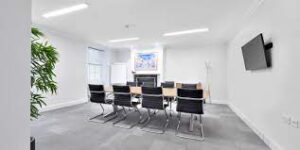 A meeting room at OSiT Edinburgh serviced offices