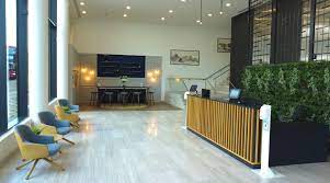 The reception area at Orega's office space on Belmont Road in Uxbridge