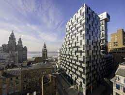 A shot of 20 Chapel Street against Liverpool's skyline