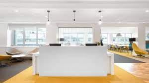 The reception of the shared office space at Regus Hammersmith Grove 