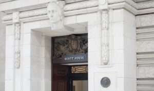 The entrance to Scott House at Waterloo Station