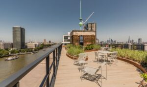 The roof terrace at Tintagel House on Albert Embankment