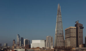 External shot of The Shard against London's skyline