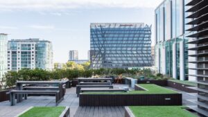 The roof terrace at WeWork's space at Eastbourne Terrace in Paddington