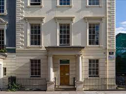 The entrance and façade of Brunel Estates - 27 Hill Street, Mayfair, London W1J 5LB