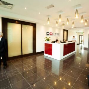 The reception area at Digital Office Centres at Maynooth Business Campus, Straffan Road, Maynooth