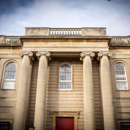 The imposing entrance of Ethical Property - Brunswick Court, Brunswick Square, St Paul's, Bristol BS2 8PE