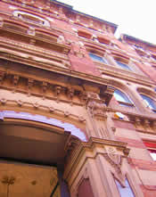 The entrance of the Gainsborough House serviced offices on Portland Street in Manchester