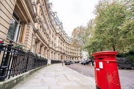 External shot of Our Space, 25 Finsbury Circus, City of London, EC2M 7EA with a postbox in the foreground