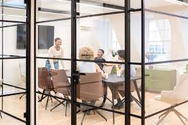A meeting room at the Personalised Managed Office Space for Poppins by Kitt Offices