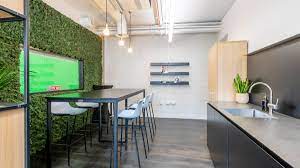 A refreshment area at the Personalised Managed Offices for Open Exchange by Kitt Offices