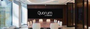 A large meeting space at Quorum by Convene, 1221 6th Avenue, New York, NY 10020