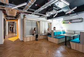 A coworking space with booths and pods at Runway East Temple Meads - 101 Victoria Street, Redcliffe, Bristol BS1 6PU
