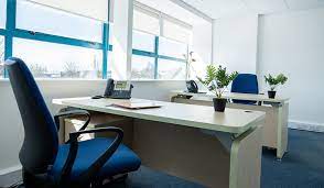 A private office with large window at the Sky Business Centres flexible office space at Clonshaugh Business & Technology Park in Dublin 17