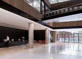 The entrance lobby at Soho Works, 2 Television Centre, 101 Wood Lane, London W12 7FR