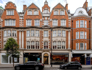 The exterior of The Langham Estate, 111-113 Great Portland Street, Marylebone, London W1W 6QQ office space building