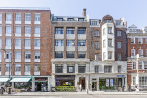 The front elevation of The Langham Estate, 20 Margaret Street, Fitzrovia, London W1W 8RS
