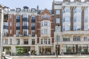 The front elevation of The Langham Estate, 63-64 Margaret St, Fitzrovia, London W1W 8SW