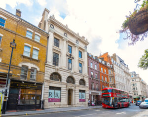 External view of the prime headquarters office space at The Langham Estate, 93 Mortimer Street, Marylebone, London W1W 7SS