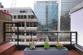 The roof terrace at The Workers League, 10 Clothier Street, City of London E1 7AX