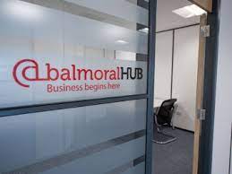 The entrance to the serviced office space at Balmoral Hub at Balmoral Business Park in Aberdeen