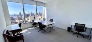 A private office suite to rent at Bevmax Office Centers - 250 West 55th Street, New York, NY, 10019 with views of he NYC skyline