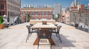 The roof terrace at the Breather - 188 Grand St, New York, NY 10013 office building