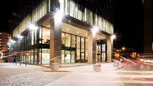 External shot of the Chadwick Business Centres, Eleven Brindleyplace, 2 Brunswick Square, Birmingham, B1 2LP office property at night