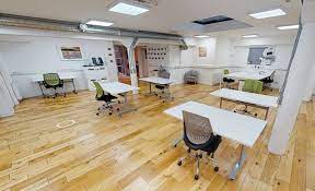 Well spaced out coworking desks for rent at Collabor8te Glasgow