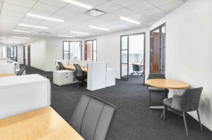A combination of private office suites and open plan offices at Durst Ready - 114 W 47th Street, New York, NY 10036