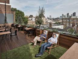 The roof terrace at the Finsbury Business Centre FBC Clerkenwell - 40 Bowling Green Lane, London EC1R 0NE